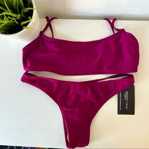 Maroon Breezy Swim Cheeky Bikini
